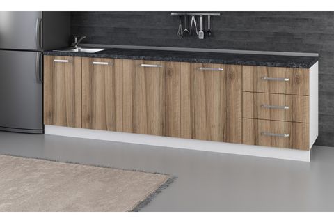 MİNAR 270 CM MUTFAK DOLABI BEYAZ DORE 270-D1-ALT MODÜL