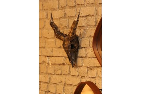 CUSTOM SKULL 3 BOYUTLU METAL BUFALO KURUKAFASI HEYKELİ DUVAR DEKORU