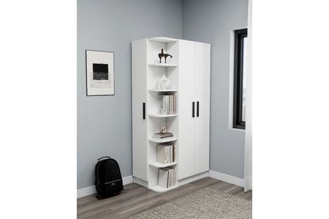 LİNDA GARDIROP, BEYAZ, 3 KAPAKLI