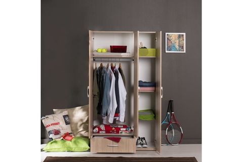 ADORE MAX 3 KAPILI TEK ÇEKMECELİ GARDIROP - İTALYAN MEŞE