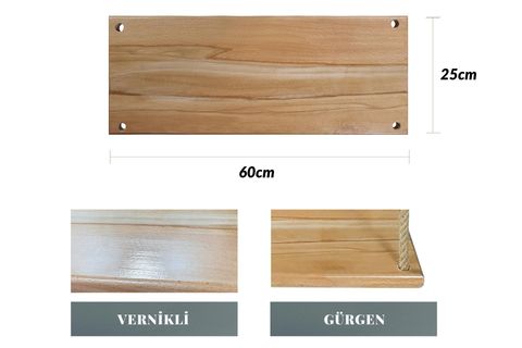 BYSAY AHŞAP JÜT HALATLI SALINCAK, NATUREL