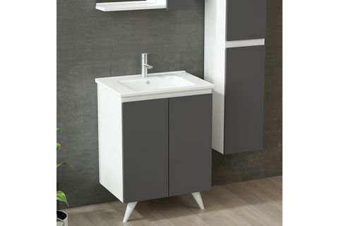 NİKA BANYO DOLABI 65CM AY2K 1K1A ETJ BOY BEYAZ ANTRASİT
