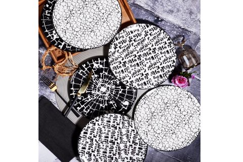 BLACK TABLE 6 KİŞİLİK SERVİS TABAĞI SETİ, SERAMİK, 26 CM