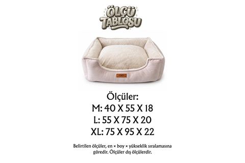 DREAMY NEST BED, A.PEMBE KREM, XL BEDEN, 75X95X22 CM