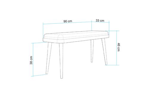 VİNA MİNİ BENCH, SEDEF KREM LACİVERT