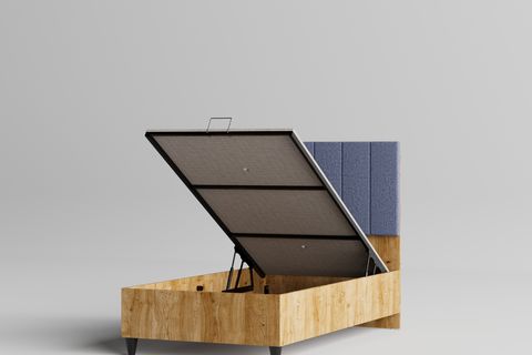 KOLEZYUM BAZALI KARYOLA, CEVİZ, 120X200