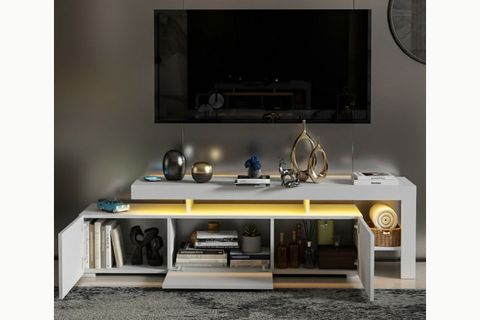 LUMA LED IŞIKLI TV ÜNİTESİ KONSOL, BEYAZ, 192 CM