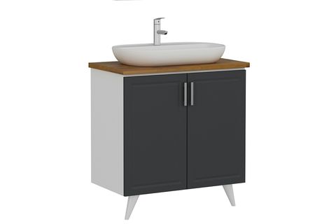SANYA BANYO DOLABI ALT 85CM AY2K TZG BEYAZ ANTRASİT