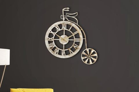 MUYİKA ERDS METAL BEYAZ ESKİTME DUVAR SAATİ 50X50 CM