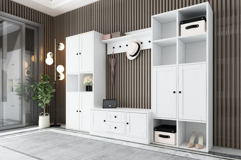 LEONARDO PORTMANTO VESTİYER 264, DOLAPLI, BEYAZ, 230 CM VST1007