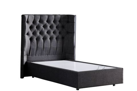 MATİLDA  BAZA BAŞLIK VE COMFORT YATAK SETİ, ANTRASİT, 120X200