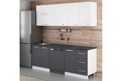 MİNAR 220 CM MUTFAK DOLABI BEYAZ ANTRASİT 220 A10