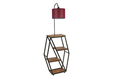 SEMBOL CEVİZ LAMBADER SİLİNDİR HASIR BORDO ABAJURLU