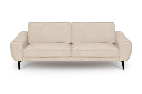 KLEM WOOLY KETEN ÜÇLÜ KOLTUK, SİYAH METAL AYAK, BEJ