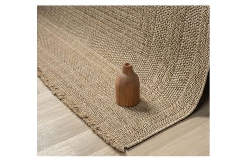 QUEEN SERİSİ JÜT HASIR GÖRÜNÜMLÜ DOKUMA MAKİNE HALISI, BEJ, 100X200, 668