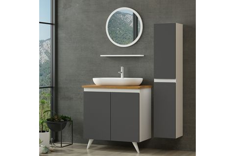 NİKA BANYO DOLABI AY2K110, BOY BEYAZ, 85 CM