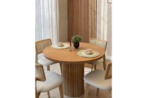 PARLA AHŞAP MASA TAKIMI, 90X90