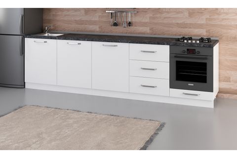 MİNAR 300 CM MUTFAK DOLABI BEYAZ 300-B10-ALT MODÜL
