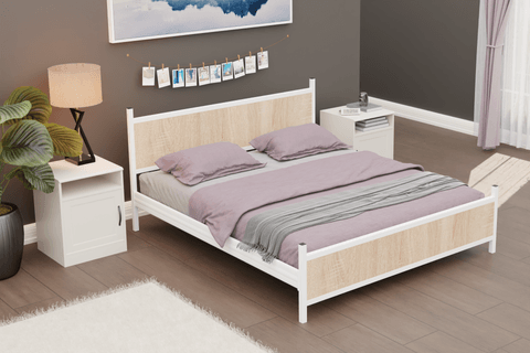 GM MODERN  ÇİFT KİŞİLİK KARYOLA, BEYAZ SONOMO, 140X190