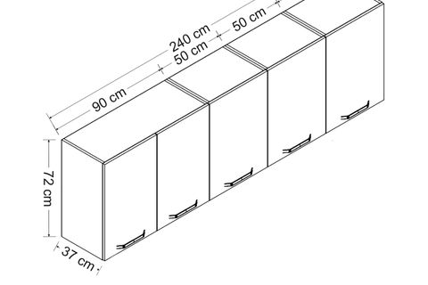 MİNAR 240 CM MUTFAK DOLABI BEYAZ 240-B1-ÜST MODÜL