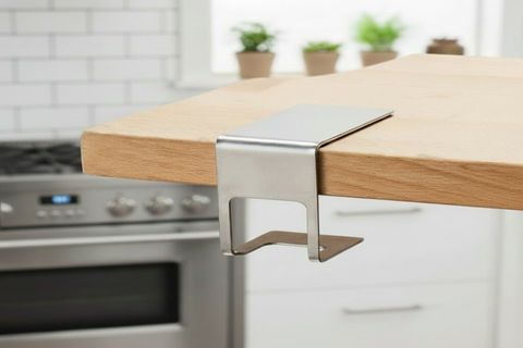 YAPIŞKANLI PASLANMAZ ÇELİK TEZGAH ALTI ŞİŞE TUTUCU, GÜMÜŞ GRİ, 8X8X8 CM