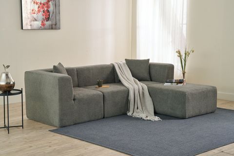 RAKS SERİSİ MODULER FULL SÜNGER KÖŞE KOLTUK, SAĞ VE SOL, GRİ