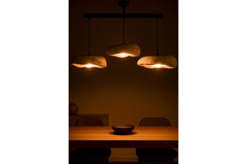 STONELİTH HANDMADE KARBON BETON AVİZE, ÜÇLÜ