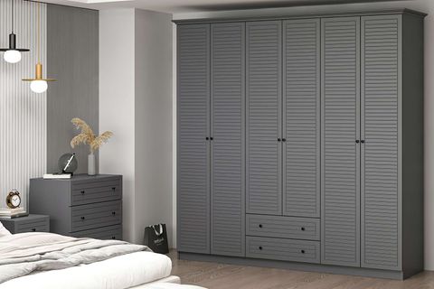 LİVO GARDIROP, ANTRASİT, 6 KAPAKLI