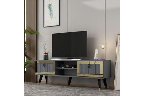 LİDYACT TV STANDI, ANTRASİT ALTIN