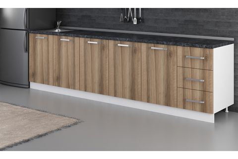 MİNAR 295 CM MUTFAK DOLABI BEYAZ DORE 295-D2-ALT MODÜL