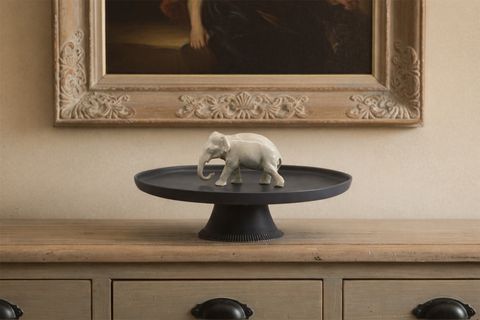 AYAKLI FİL FİGÜRLÜ SUNUM TABAĞI, ANTRASİT