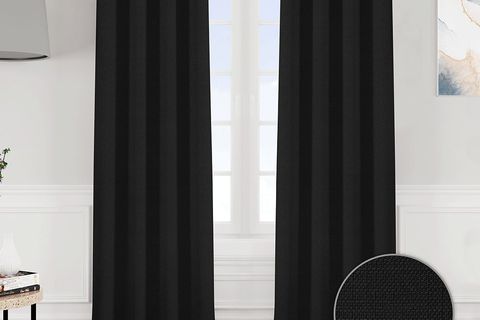 KETEN GÖRÜNÜMLÜ TEK KANAT FON PERDE, SİYAH, 300X260
