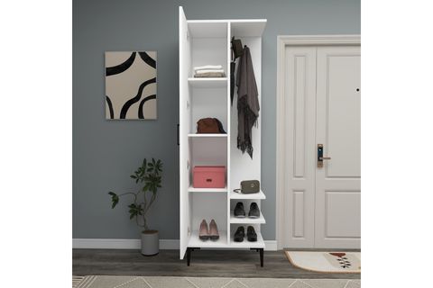 ARNETTİ EDUAR RAFLI ASKILI PORTMANTO, BEYAZ