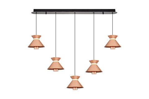 ÖZCAN AYDINLATMA MEKİK BEŞLİ SIRALI SARKIT, ROSE GOLD, 28035AS32