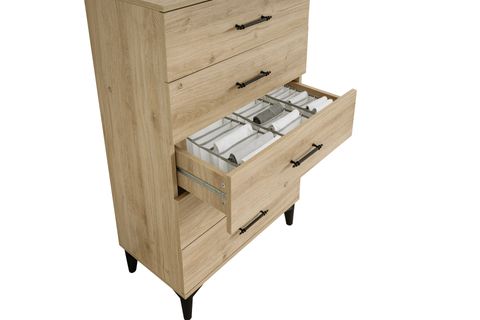 BLESK ŞİFONYER, CEVİZ, 5 ÇEKMECELİ