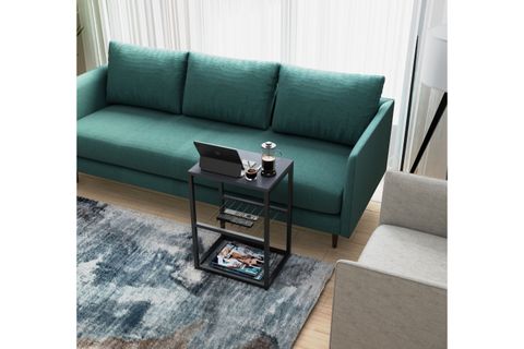 TEDİ METAL AYAKLI DEKORATİF TEL RAFLI YAN SEHPA, ANTRASİT