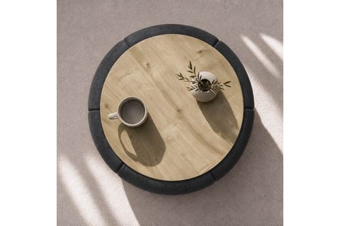 MODEİUS SEHPALI PUF, SAFİR MEŞE KOYU GRİ