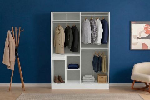 LUNA NOX GARDIROP, ÇITALI, BEYAZ, 4 KAPAKLI