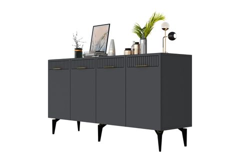 ALVİN KONSOL, 4 KAPAKLI, ANTRASİT ALTIN