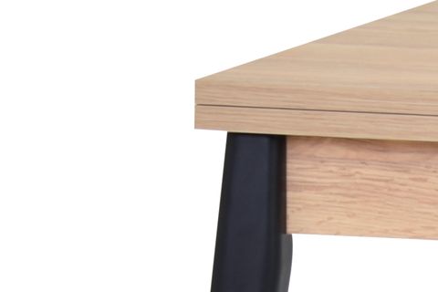 AVANOS AHŞAP AYAKLI KATLANIR KANATLI MDF MUTFAK MASASI, NATUREL SİYAH