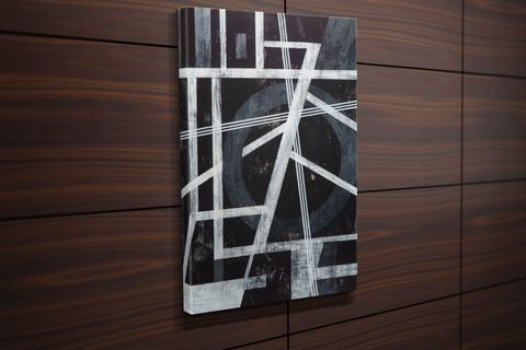 TABLO360 GEOMETRİK DESENLİ KANVAS TABLO SİYAH BEYAZ 75X50