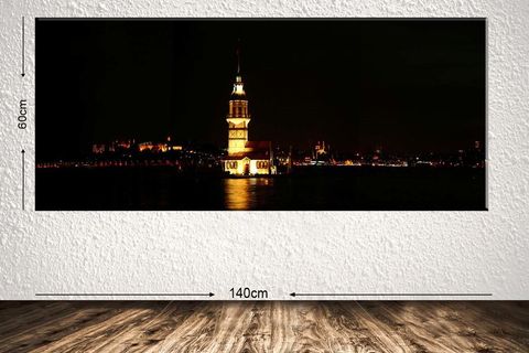 KIZ KULESİ DEV BOYUT MANZARA KANVAS TABLO, 60X140