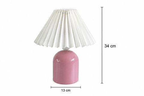 FERAY PİLELİ ABAJUR, PEMBE, 34 CM