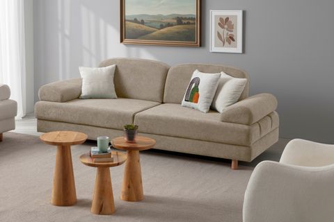 ATHENS YATAKLI SANDIKLI ÜÇLÜ KOLTUK, SÜTLÜ KAHVE