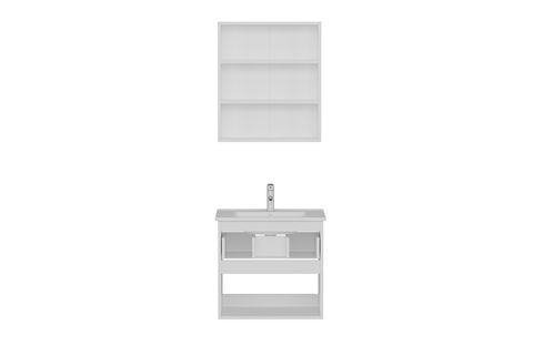 NİKA BANYO DOLABI 65CM AS2K1Ç 2K2A ETJ BEYAZ ANTRASİT