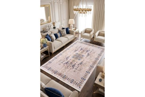 KOZA NOSTALGİA KREM MAVİ SALON HALISI A3011D, 100X200