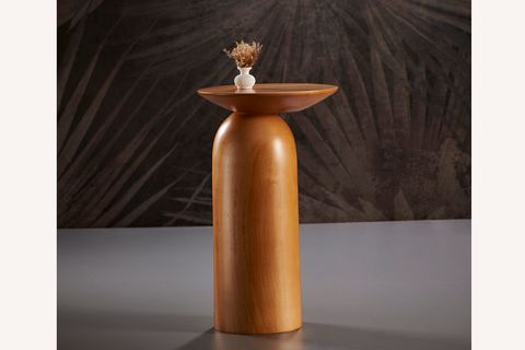 EĞİK YATIK MASİF YAN SEHPA, 50 CM