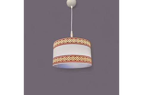 BORDO GOLD DOKUMA ŞERİTLİ SARKIT AVİZE, KREM