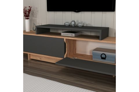 ARNETTİ GRASYAS DOLAPLI TV SEHPASI, ATLANTİK ÇAM ANTRASİT