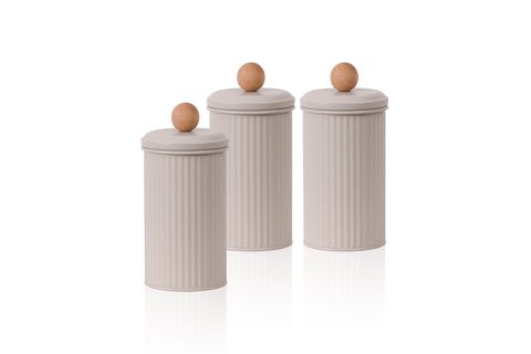 THE MİA STRİPE ÇAY KAHVE ŞEKER KAVANOZU BEJ 1,20 LT